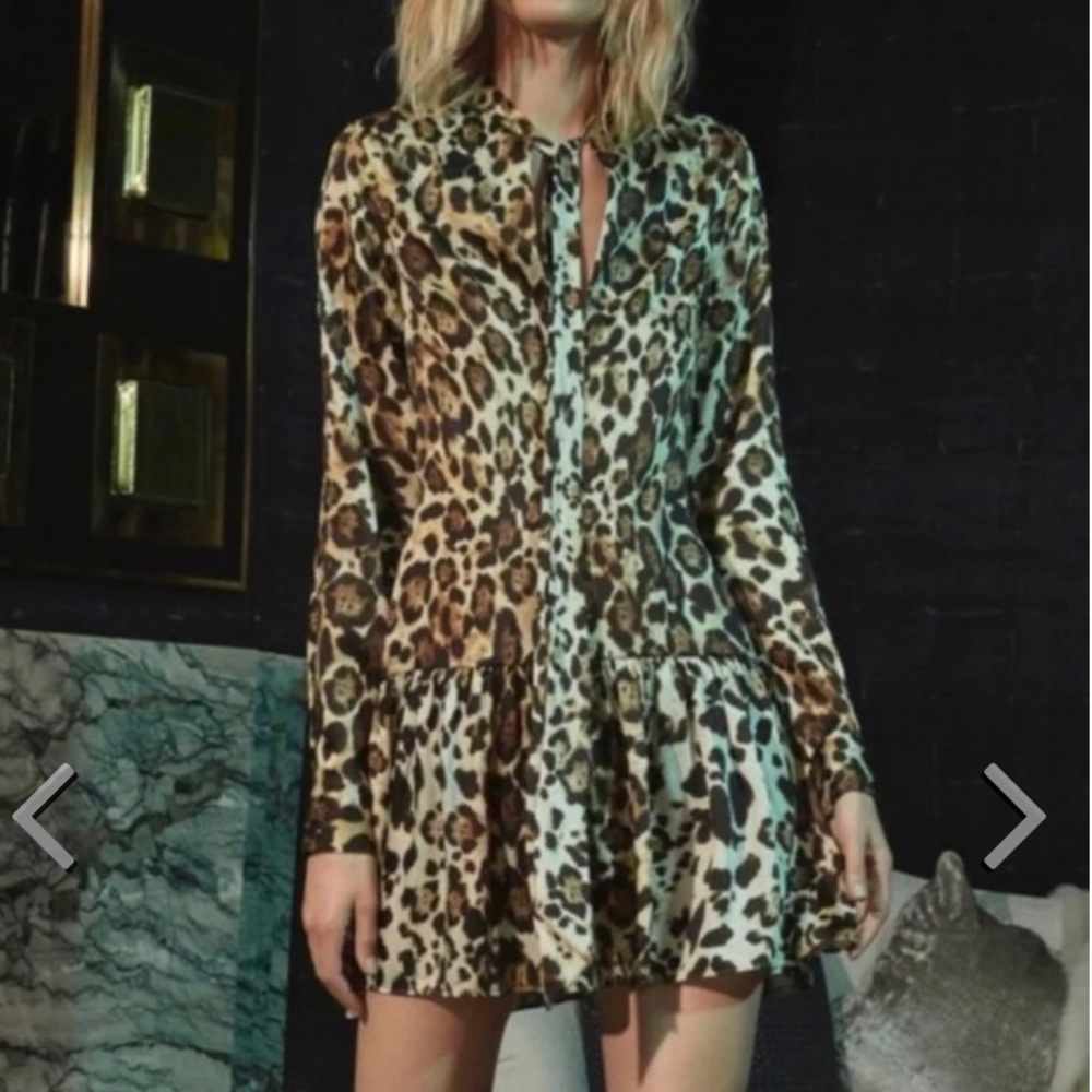 Alexis Black and Brown Long Sleeve Sheath Dress